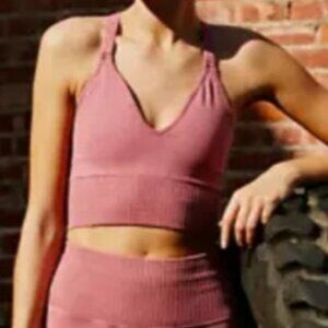 FP Movement Good Karma Crop Tank Rose